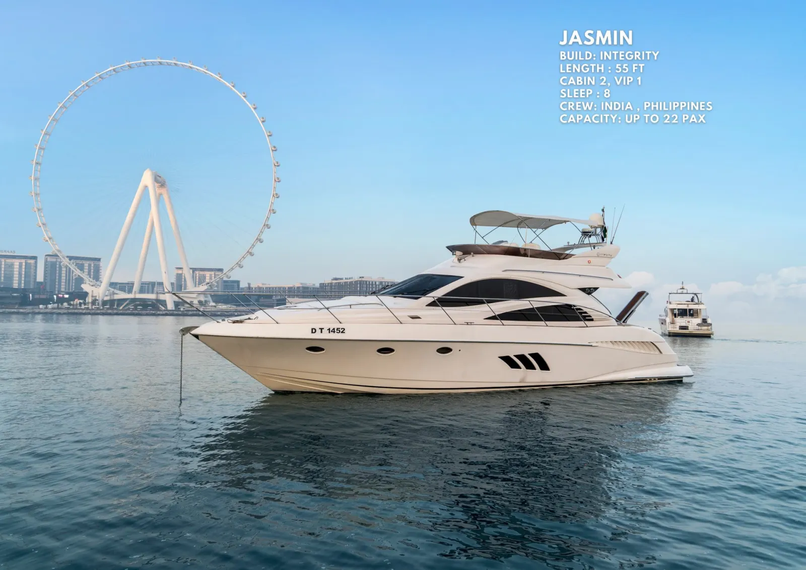 Jasmine yacht charter in Dubai – photo 1